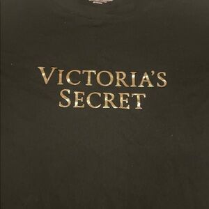 Victoria's Secret  2 piece Black Tee with Gold Logo